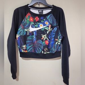 Nike Women's Black Tropical Floral Sweatshirt